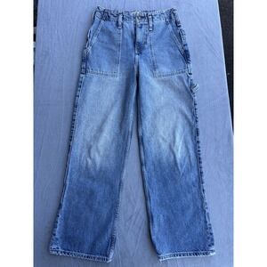 We The Free Major League Carpenter Jeans 24 Light Wash Buckle Back 100% Cotton